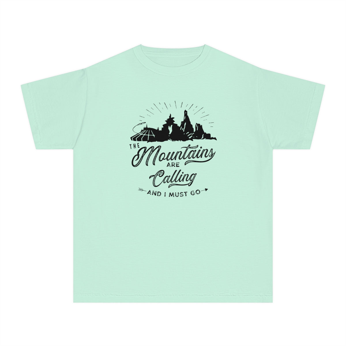 The Mountains Are Calling Comfort Colors Youth Midweight Tee
