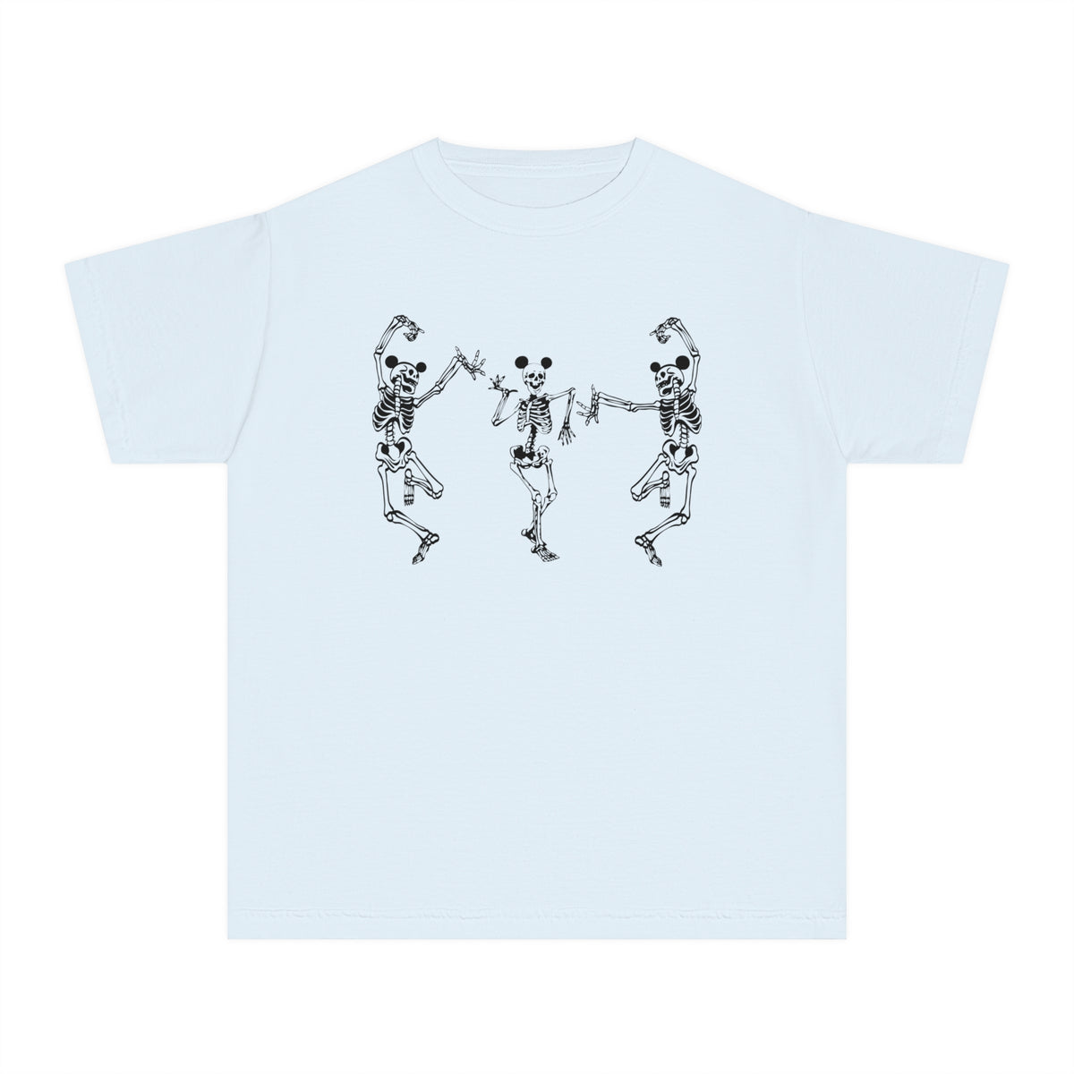 Dancing Skeletons with Ears Comfort Colors Youth Midweight Tee
