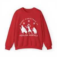Merry Christmas Ya Foolish Mortals Gildan Unisex Heavy Blend™ Crewneck Sweatshirt