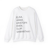 Frozen Character Names Gildan Unisex Heavy Blend™ Crewneck Sweatshirt