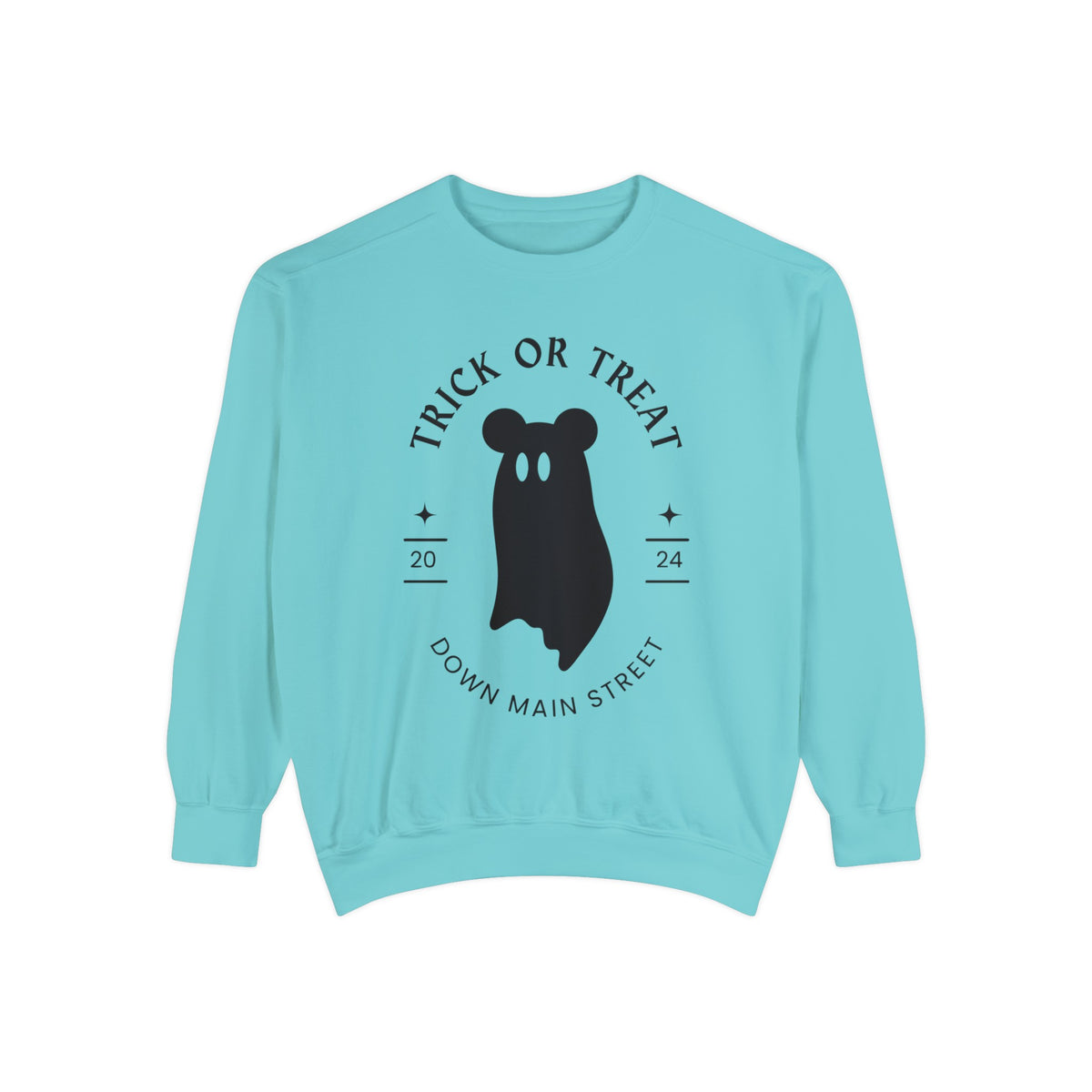 Trick or Treat Down Main Street Comfort Colors Unisex Garment-Dyed Sweatshirt
