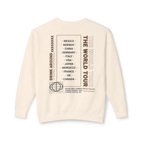 Drink Around the World Tour Unisex Lightweight Comfort Colors Crewneck Sweatshirt
