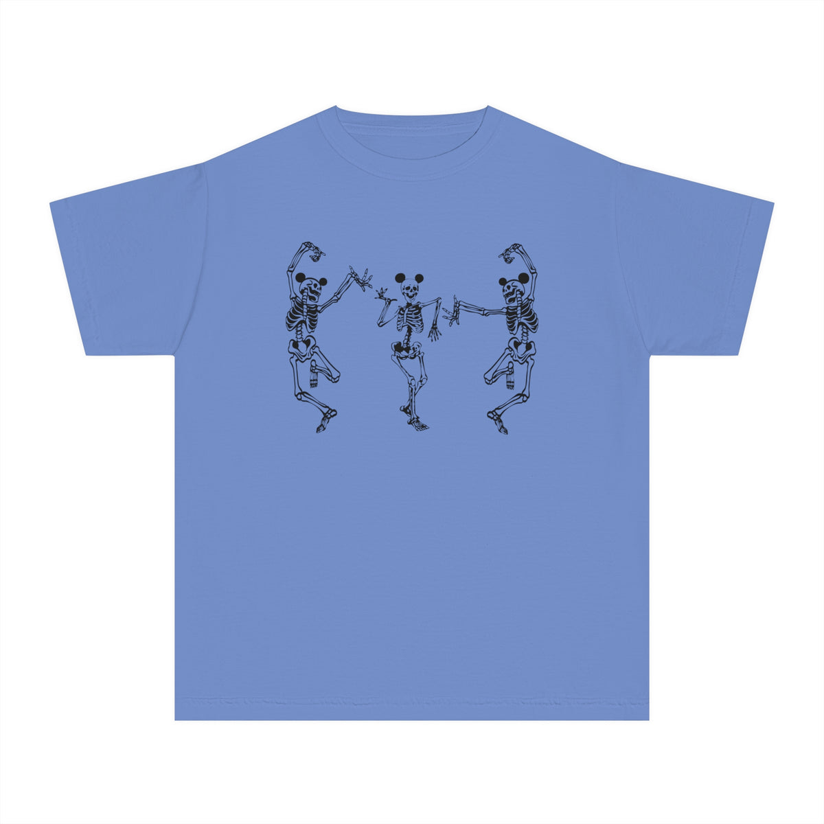 Dancing Skeletons with Ears Comfort Colors Youth Midweight Tee