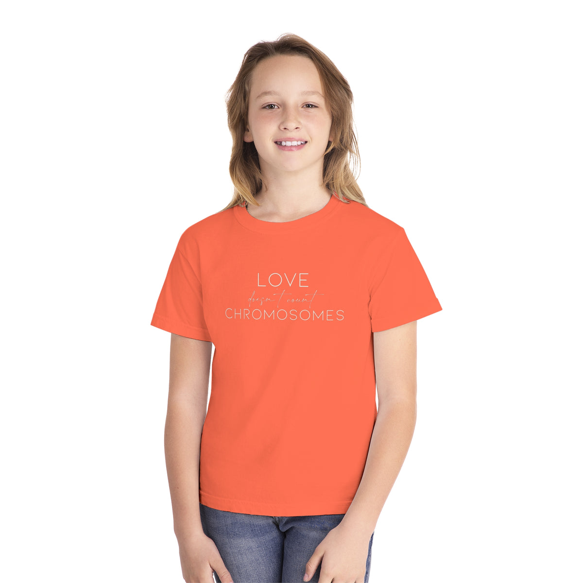 Love Doesn’t Count Chromosomes Comfort Colors Youth Midweight Tee