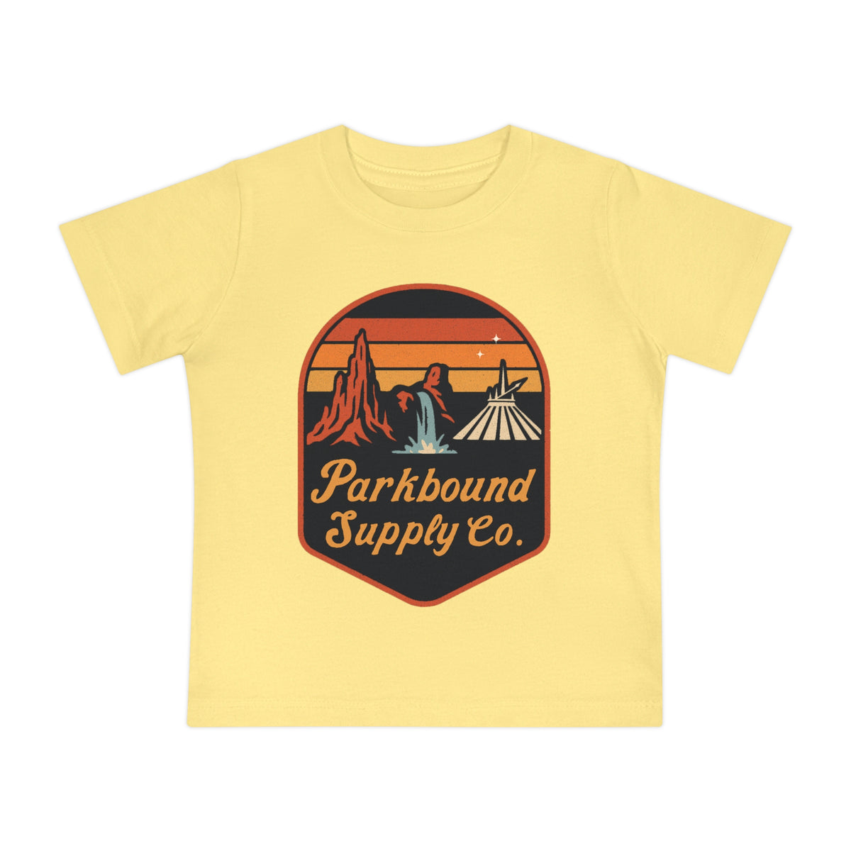 Triple Mountain Badge Bella Canvas Baby Short Sleeve T-Shirt