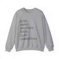 Frozen Character Names Gildan Unisex Heavy Blend™ Crewneck Sweatshirt