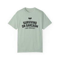 Surviving on Sarcasm and Snacks Comfort Colors Unisex Garment-Dyed T-shirt