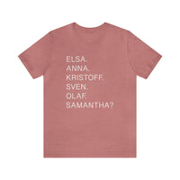 Frozen Character Names Bella Canvas Unisex Jersey Short Sleeve Tee