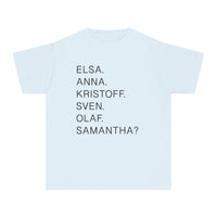 Frozen Character Names Comfort Colors Youth Midweight Tee