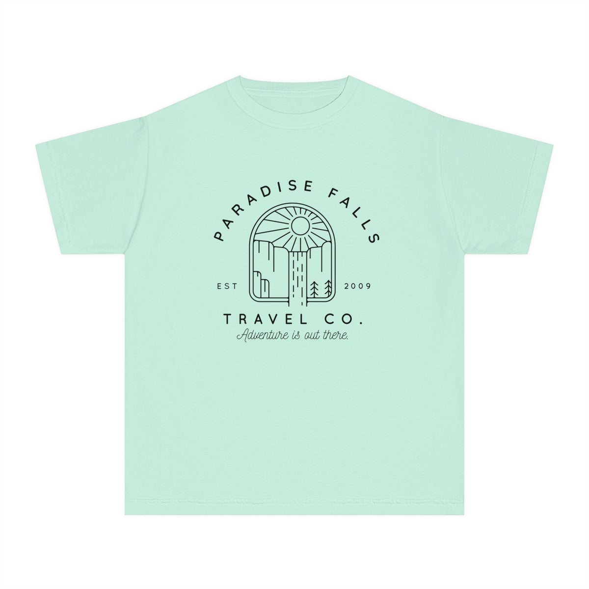 Paradise Falls Vacation Co. Comfort Colors Youth Midweight Tee