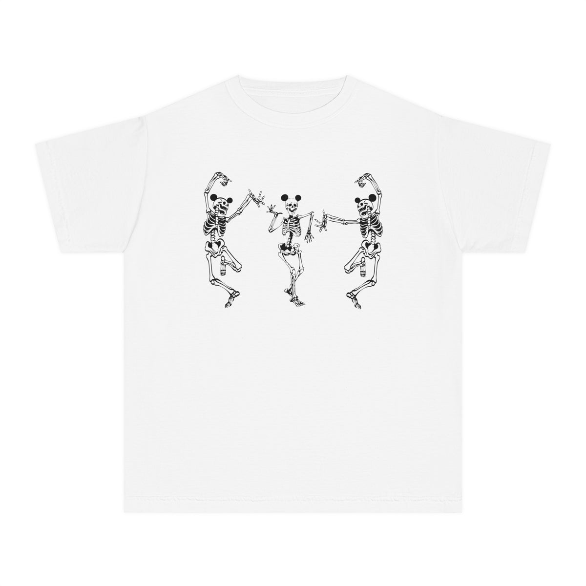 Dancing Skeletons with Ears Comfort Colors Youth Midweight Tee