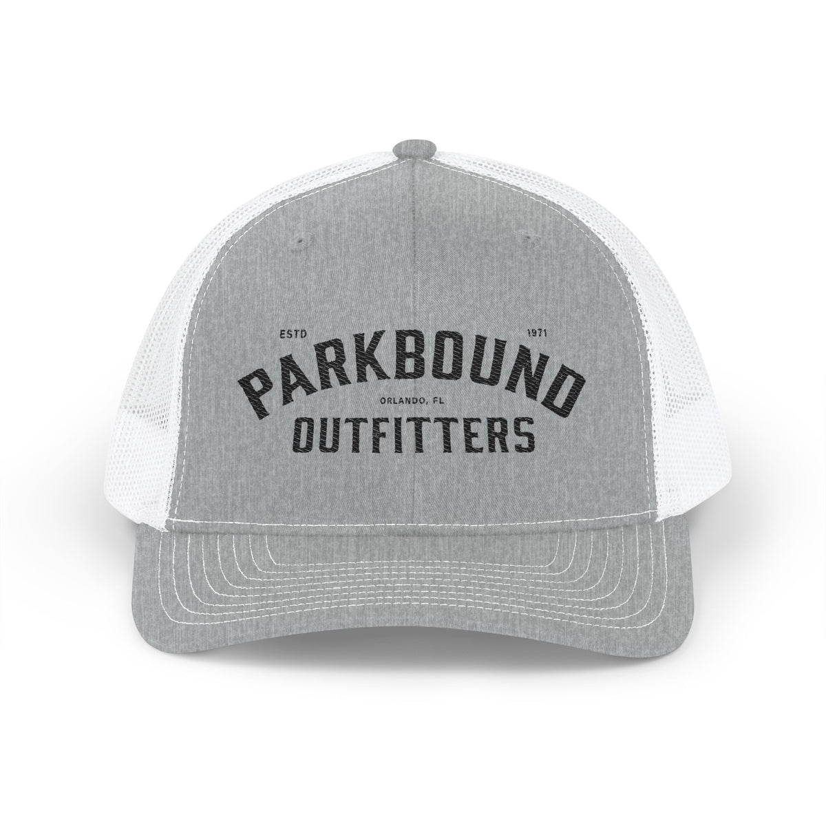 Parkbound Outfitters Snapback Trucker Cap - Stylish Gray & White Hat for Outdoor Adventures