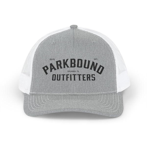 Parkbound Outfitters Snapback Trucker Cap - Stylish Gray & White Hat for Outdoor Adventures