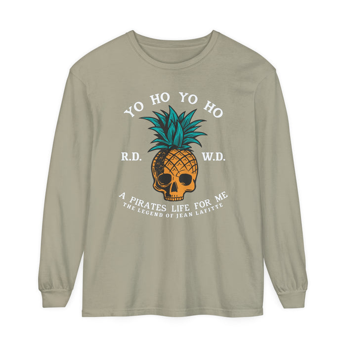 Yo Ho Pirates Life For Me Comfort Colors Unisex Garment-dyed Long Sleeve T-Shirt