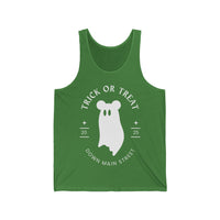 Trick or Treat Down Main Street Unisex Jersey Tank