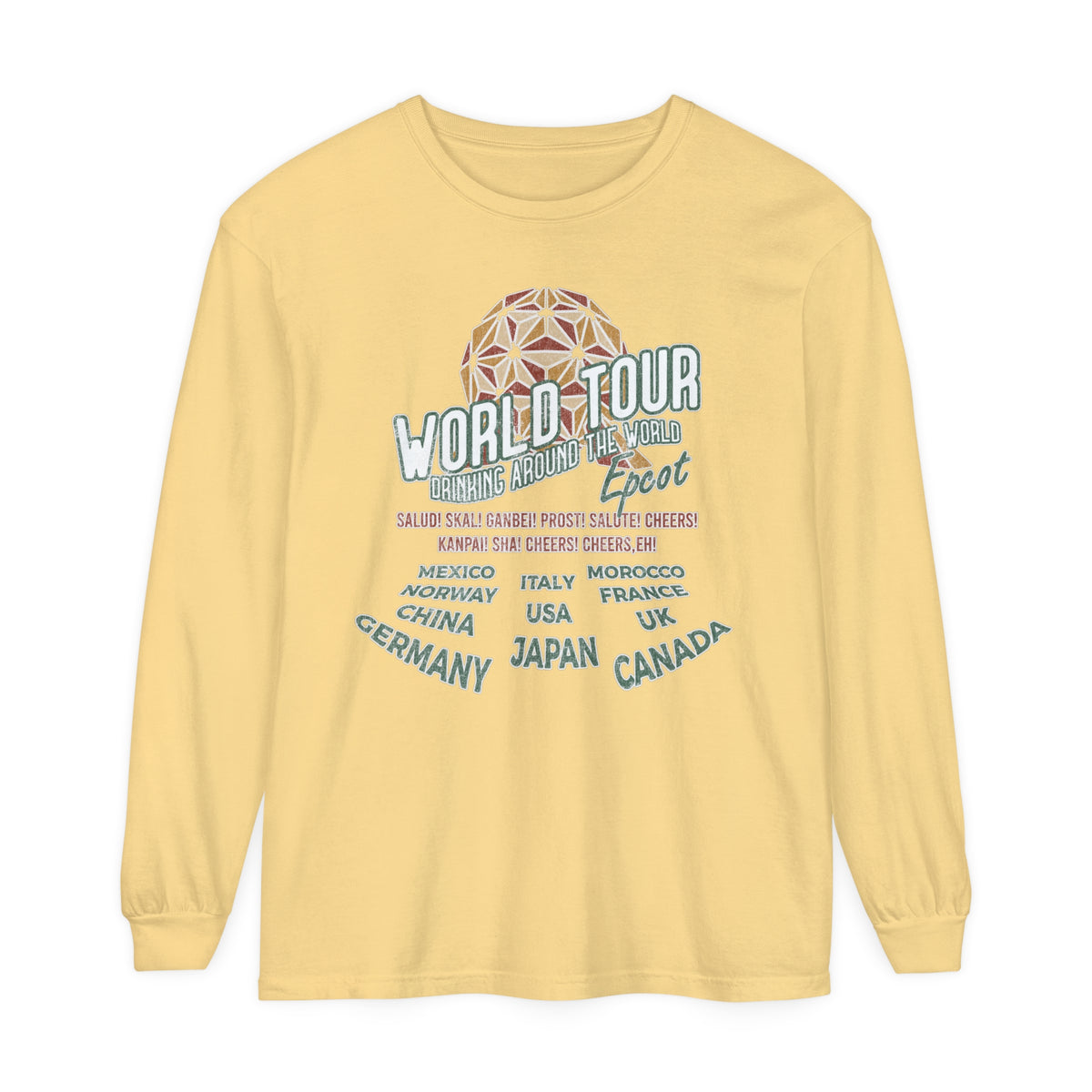 World Tour Comfort Colors Unisex Garment-dyed Long Sleeve T-Shirt
