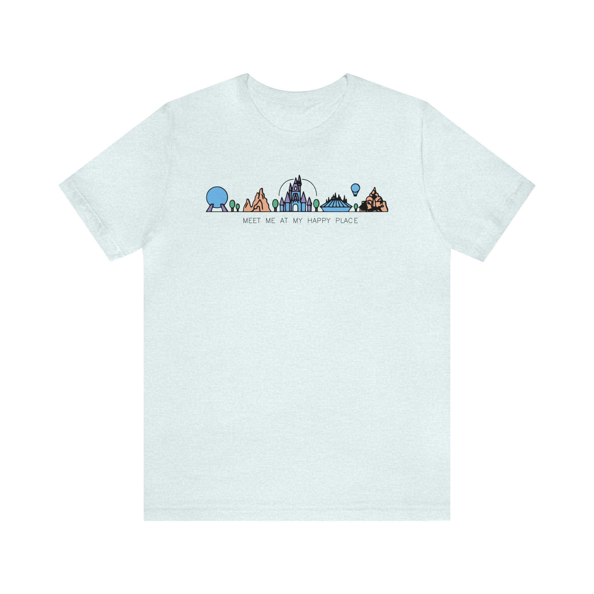 Meet Me At My Happy Place Bella Canvas Unisex Jersey Short Sleeve Tee