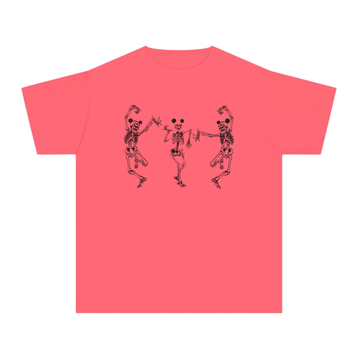 Dancing Skeletons with Ears Comfort Colors Youth Midweight Tee