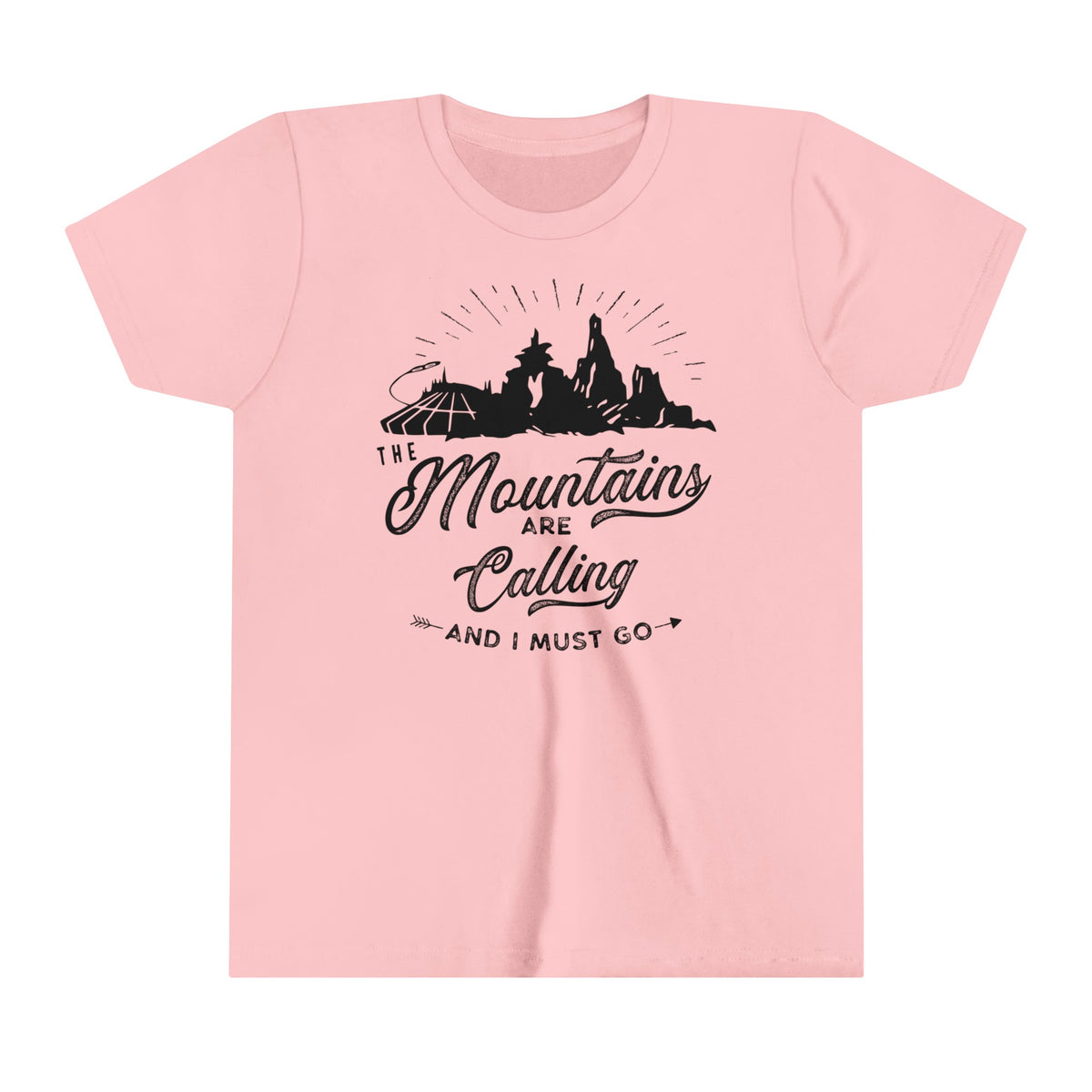 The Mountains Are Calling Bella Canvas Youth Short Sleeve Tee