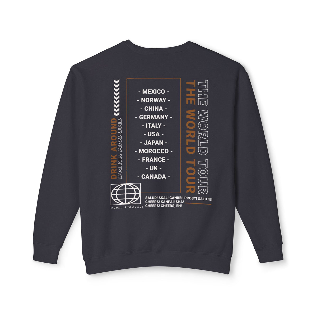 Drink Around the World Tour Unisex Lightweight Comfort Colors Crewneck Sweatshirt