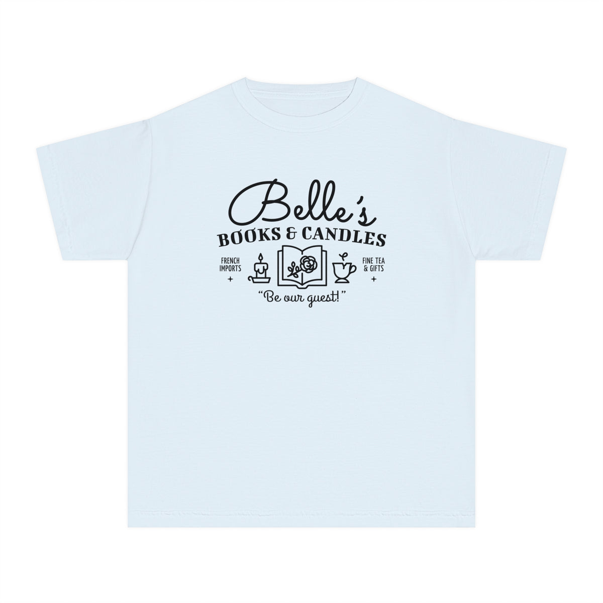 Belle’s Books & Candles Comfort Colors Youth Midweight Tee