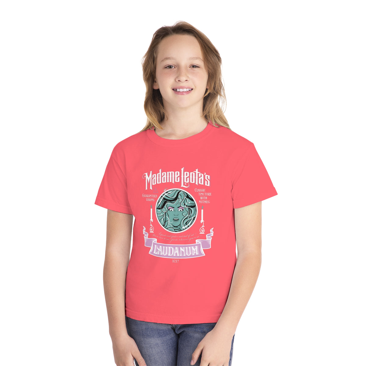 Madame Leota’s Laudanum Teal Comfort Colors Youth Midweight Tee