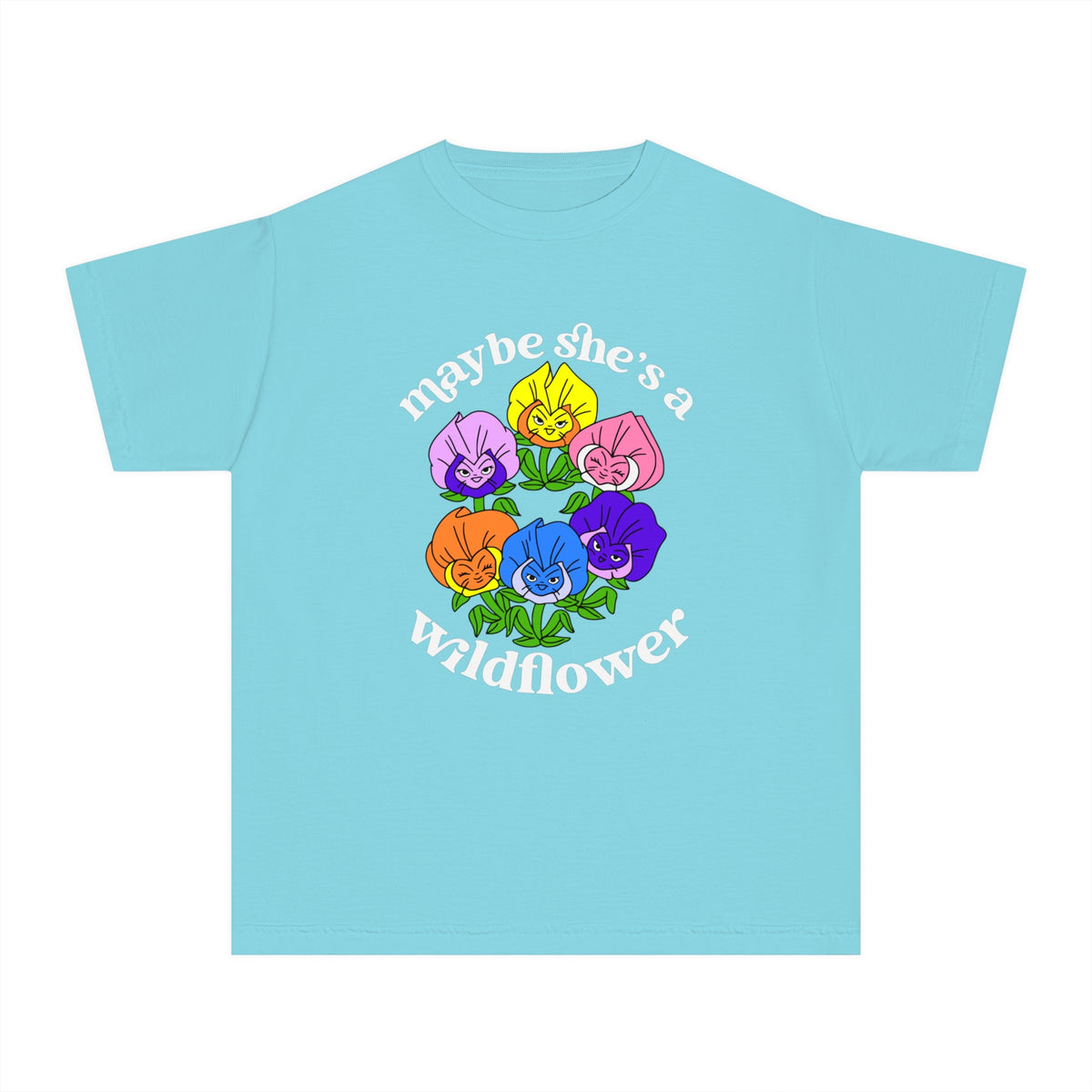 Maybe She’s A Wildflower Comfort Colors Youth Midweight Tee