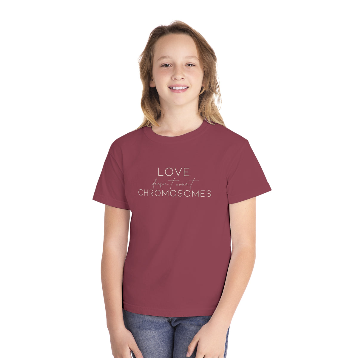 Love Doesn’t Count Chromosomes Comfort Colors Youth Midweight Tee