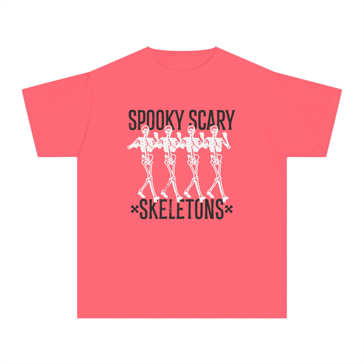 Spooky Scary Skeleton Comfort Colors Youth Midweight Tee