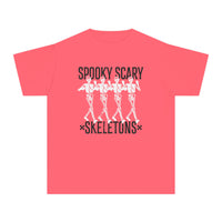 Spooky Scary Skeleton Comfort Colors Youth Midweight Tee