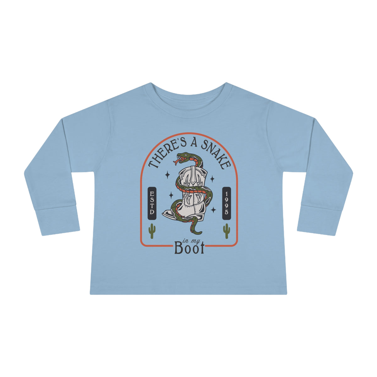 There's A Snake In My Boot Rabbit Skins Toddler Long Sleeve Tee