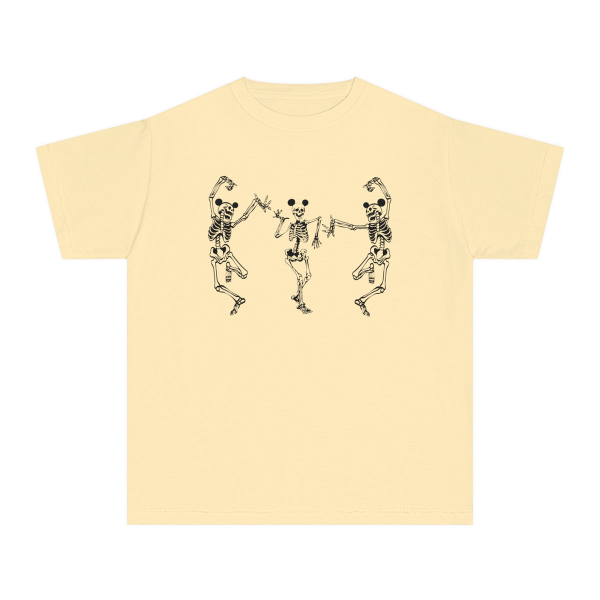 Dancing Skeletons with Ears Comfort Colors Youth Midweight Tee