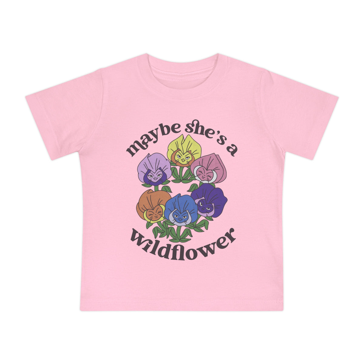 Maybe She’s A Wildflower Bella Canvas Baby Short Sleeve T-Shirt