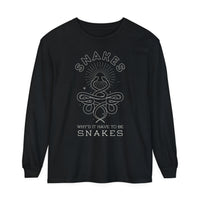 Why'd It Have To Be Snakes Comfort Colors Unisex Garment-dyed Long Sleeve T-Shirt