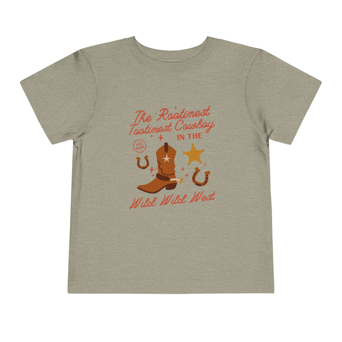 The Rootinest Tootinest Cowboy in the Wild Wild West Bella Canvas Toddler Short Sleeve Tee