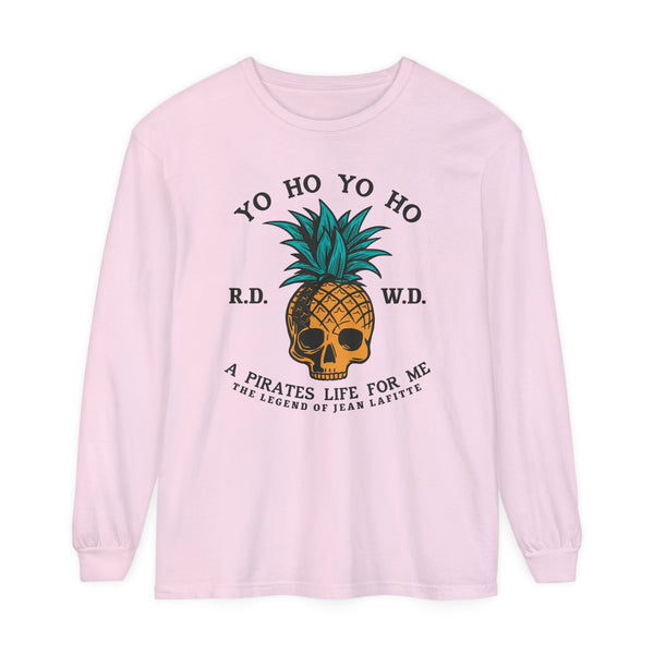 Yo Ho Pirates Life For Me Comfort Colors Unisex Garment-dyed Long Sleeve T-Shirt