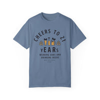 Cheers to 21 Years and Wearing Ears Comfort Colors Unisex Garment-Dyed T-shirt