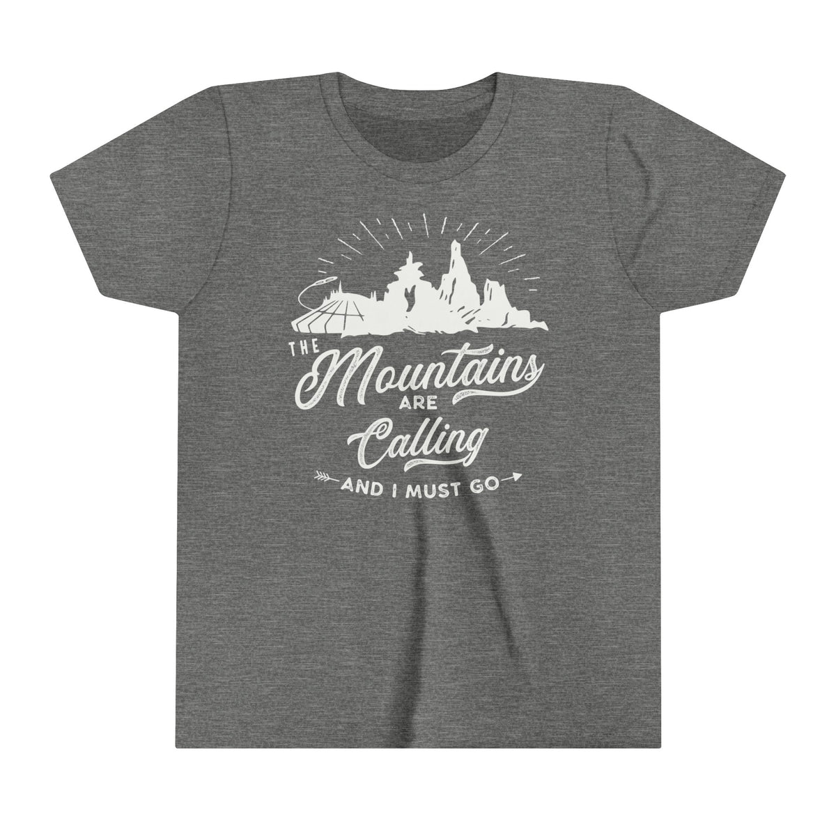 The Mountains Are Calling Bella Canvas Youth Short Sleeve Tee