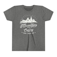 The Mountains Are Calling Bella Canvas Youth Short Sleeve Tee