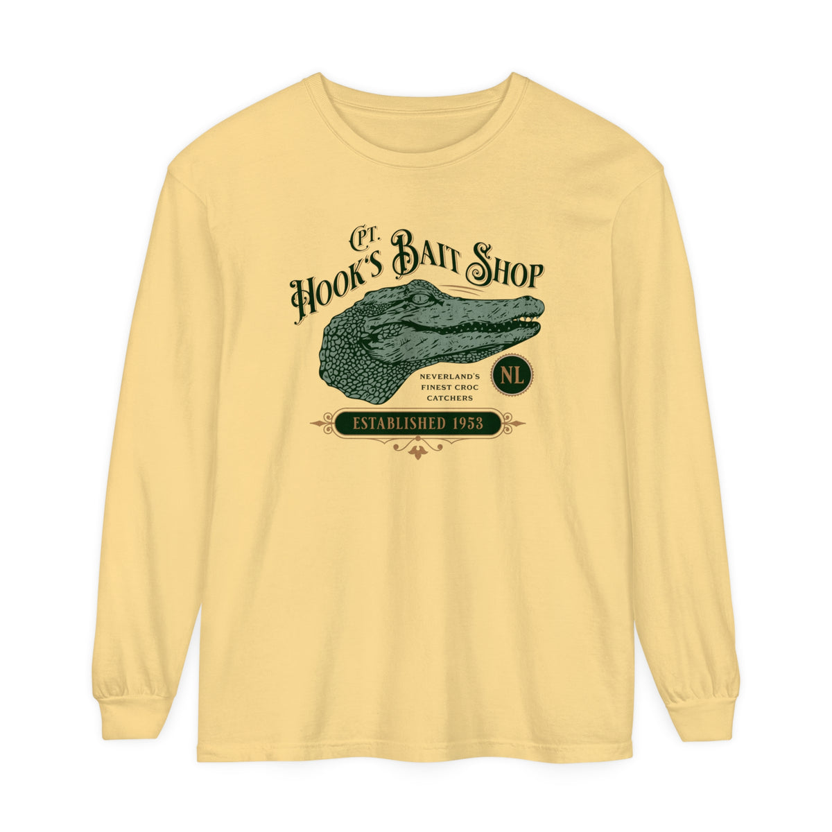 Captain Hook’s Bait Shop Comfort Colors Unisex Garment-dyed Long Sleeve T-Shirt