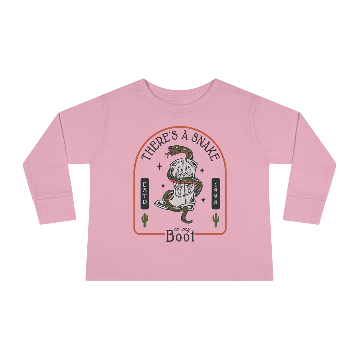 There's A Snake In My Boot Rabbit Skins Toddler Long Sleeve Tee