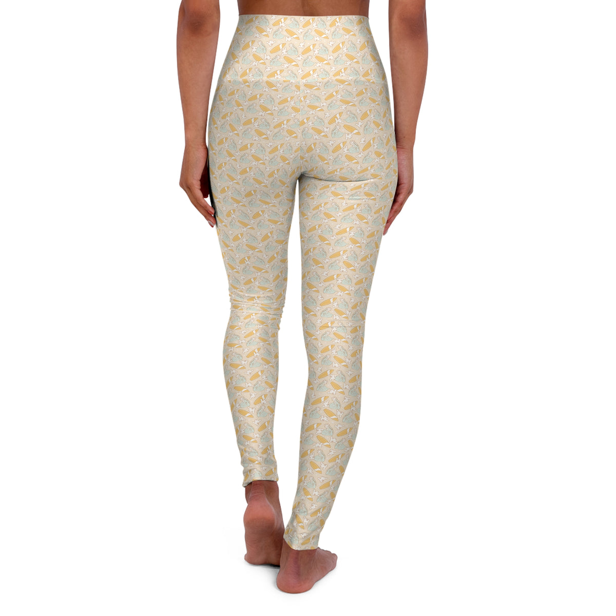 Surfin' Mickey Waisted Yoga Leggings (AOP)