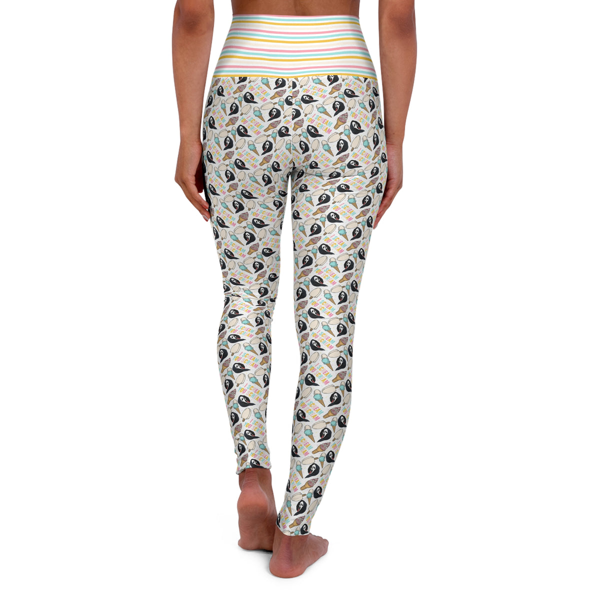 I Scream You Scream High Waisted Yoga Leggings (AOP)