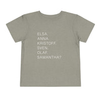 Frozen Character Names Bella Canvas Toddler Short Sleeve Tee