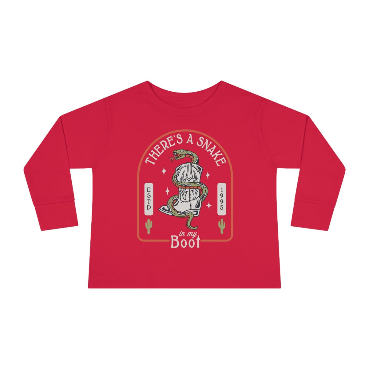 There's A Snake In My Boot Rabbit Skins Toddler Long Sleeve Tee