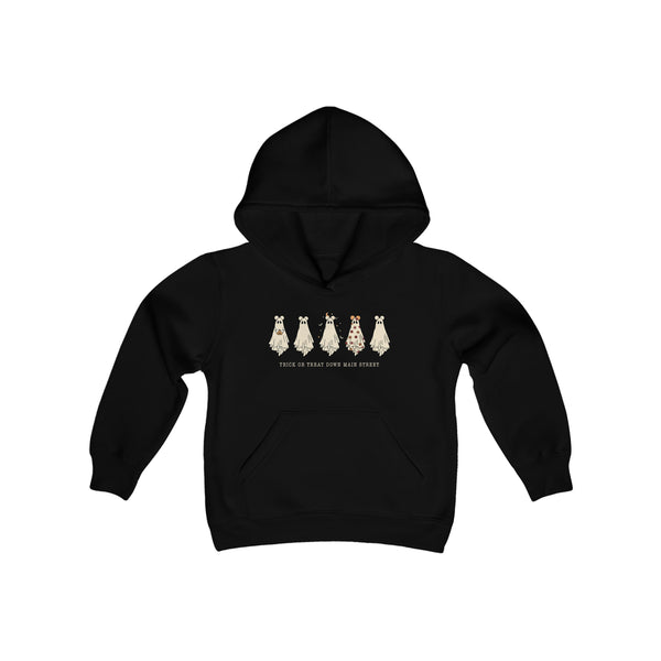 Trick or Treat Down Main Street Youth Heavy Blend Hooded Sweatshirt