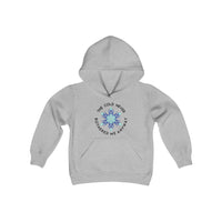 The Cold Never Bothered Me Anyway Gildan Youth Heavy Blend Hooded Sweatshirt