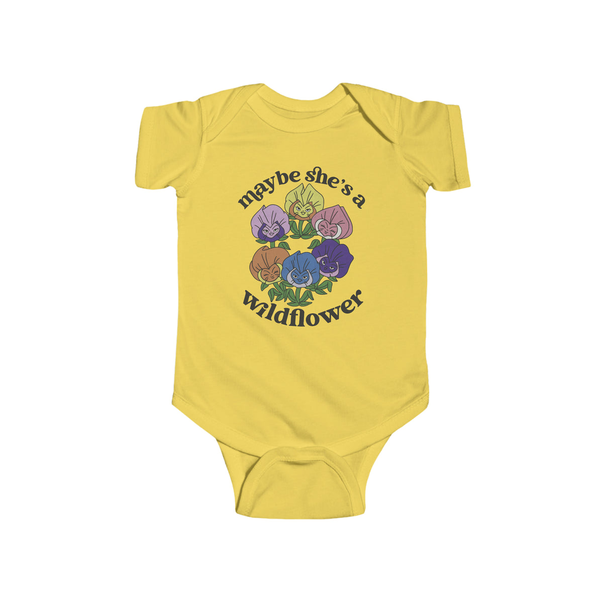 Maybe She’s A Wildflower Rabbit Skins Infant Fine Jersey Bodysuit