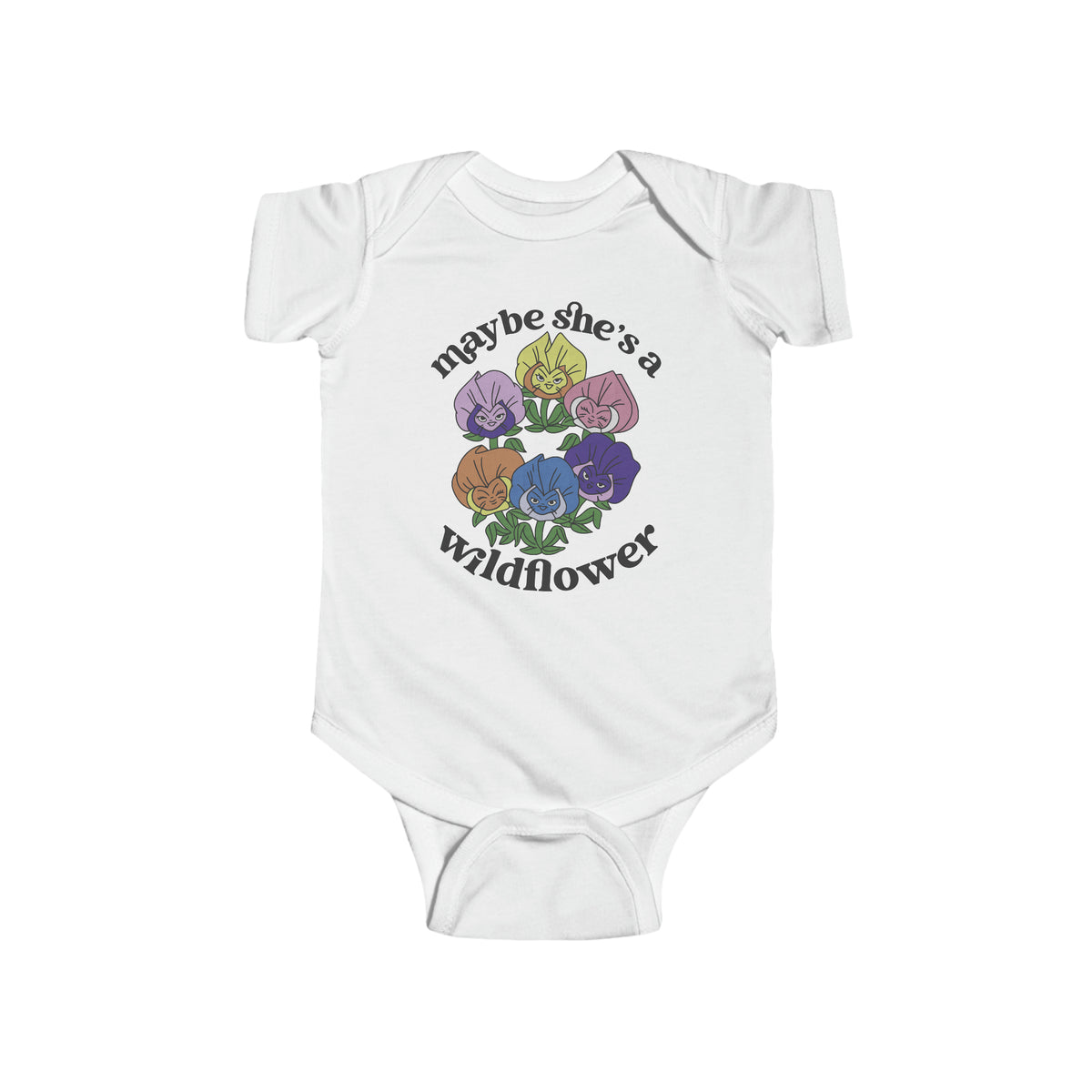 Maybe She’s A Wildflower Rabbit Skins Infant Fine Jersey Bodysuit