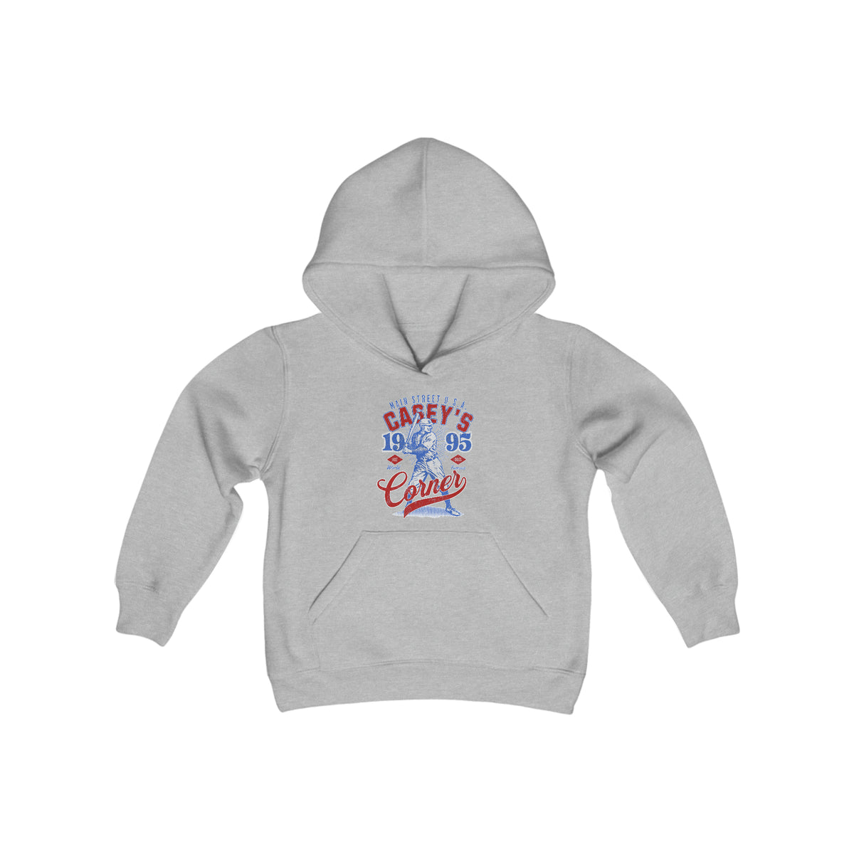 Casey’s Corner Distressed Gildan Youth Heavy Blend Hooded Sweatshirt